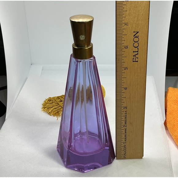 Vintage Purple Glass Perfume Atomizer w/ Brass Top & Tassel - Picture 5 of 5